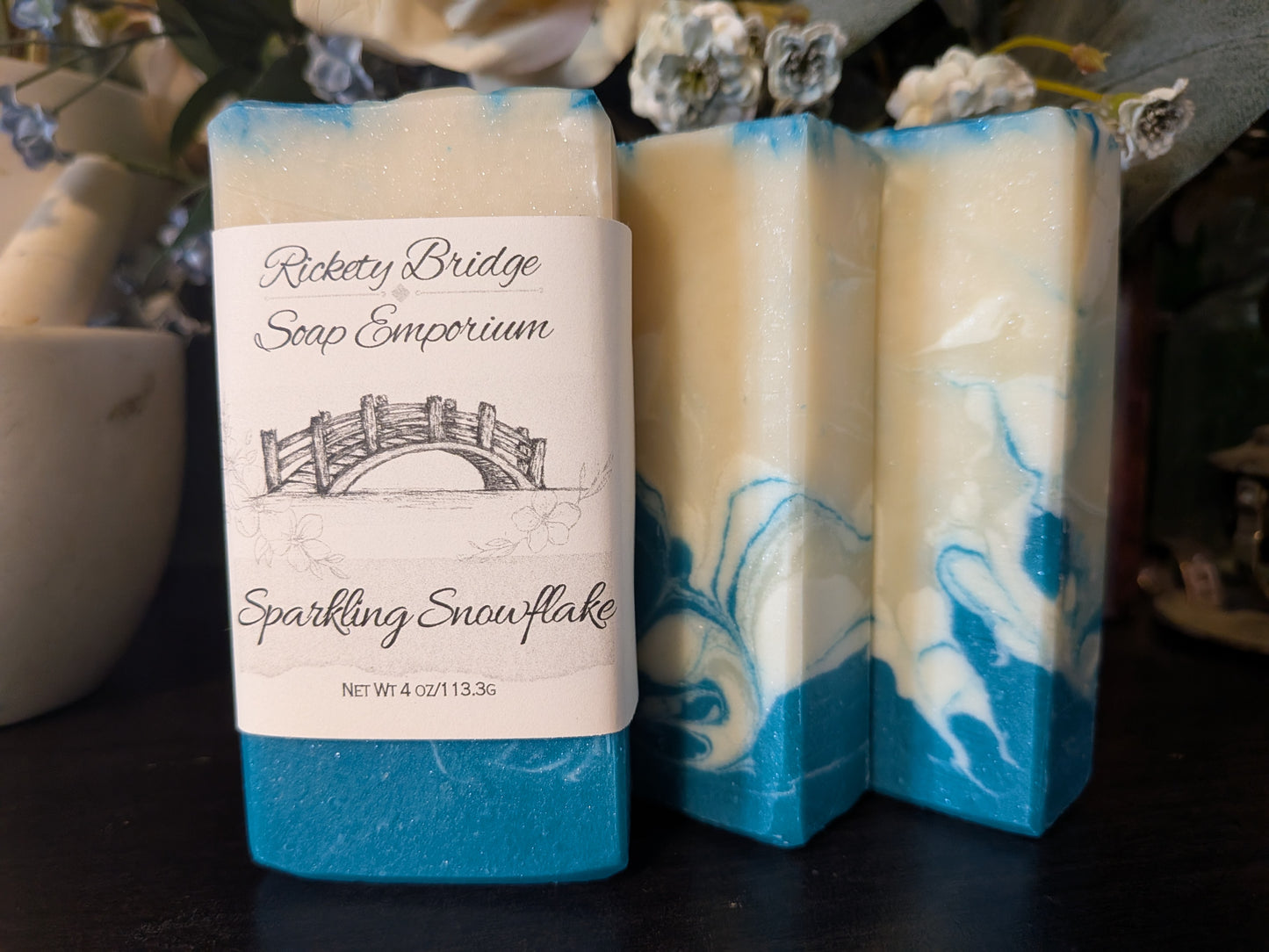 Sparkling Snowflake Handmade Tallow Soap