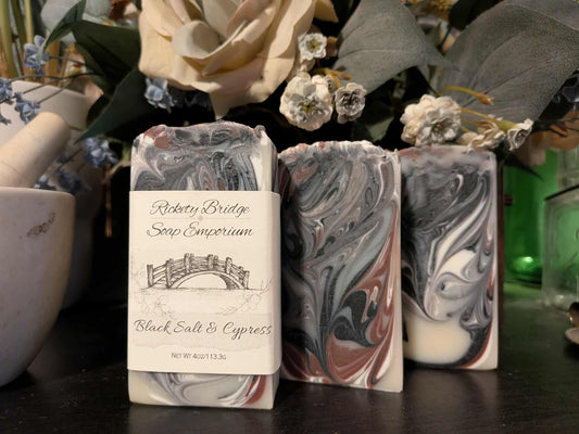 Black Salt and Cypress Handmade Soap