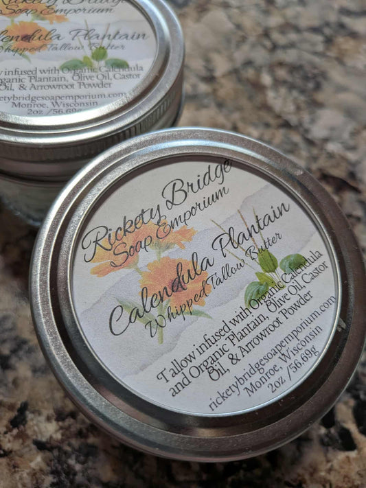 Organic Calendula and Plantain Infused Whipped Tallow Butter