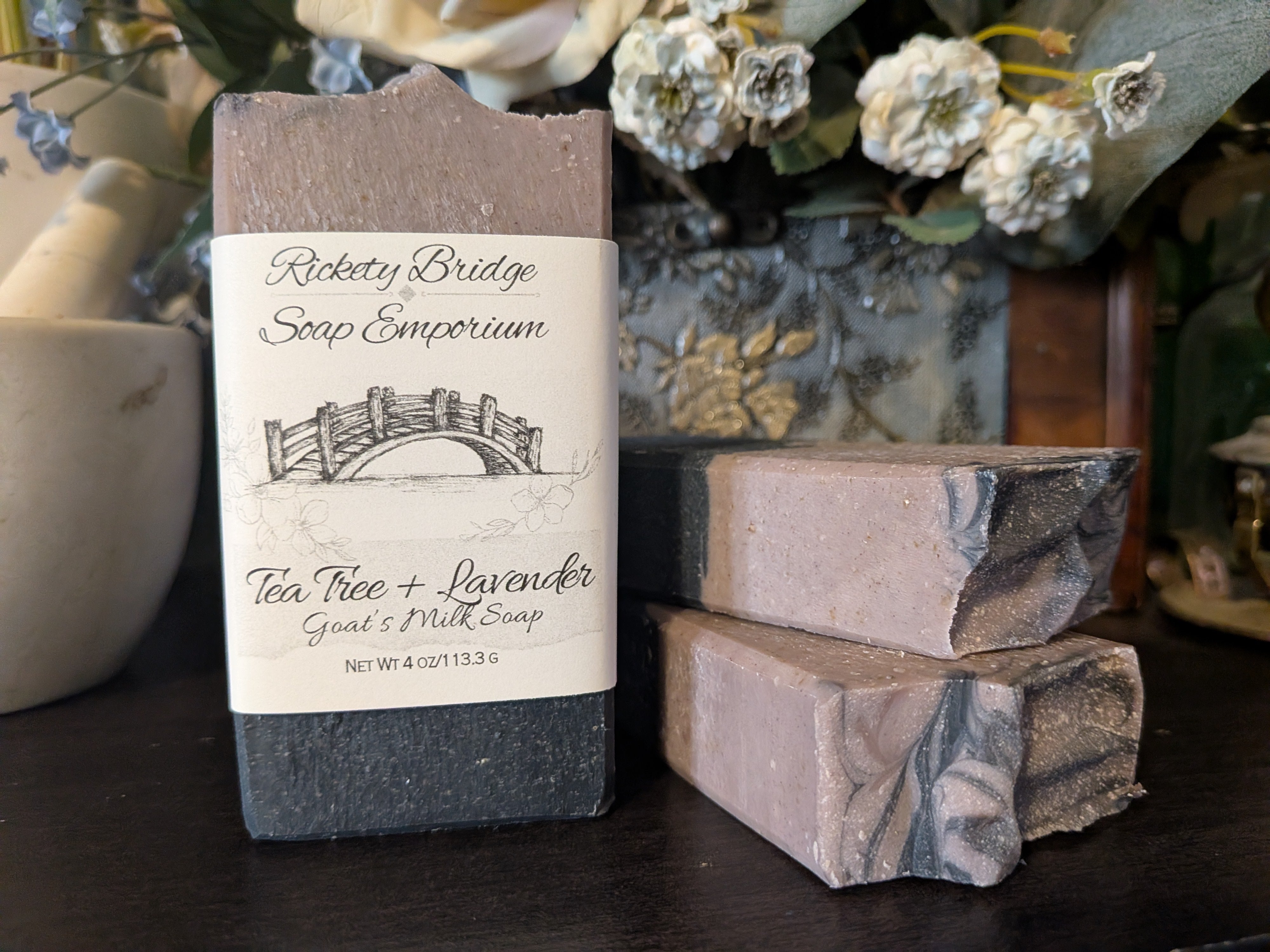 Tea Tree + Lavender Goat's Milk and Tallow Soap – Rickety Bridge Soap ...