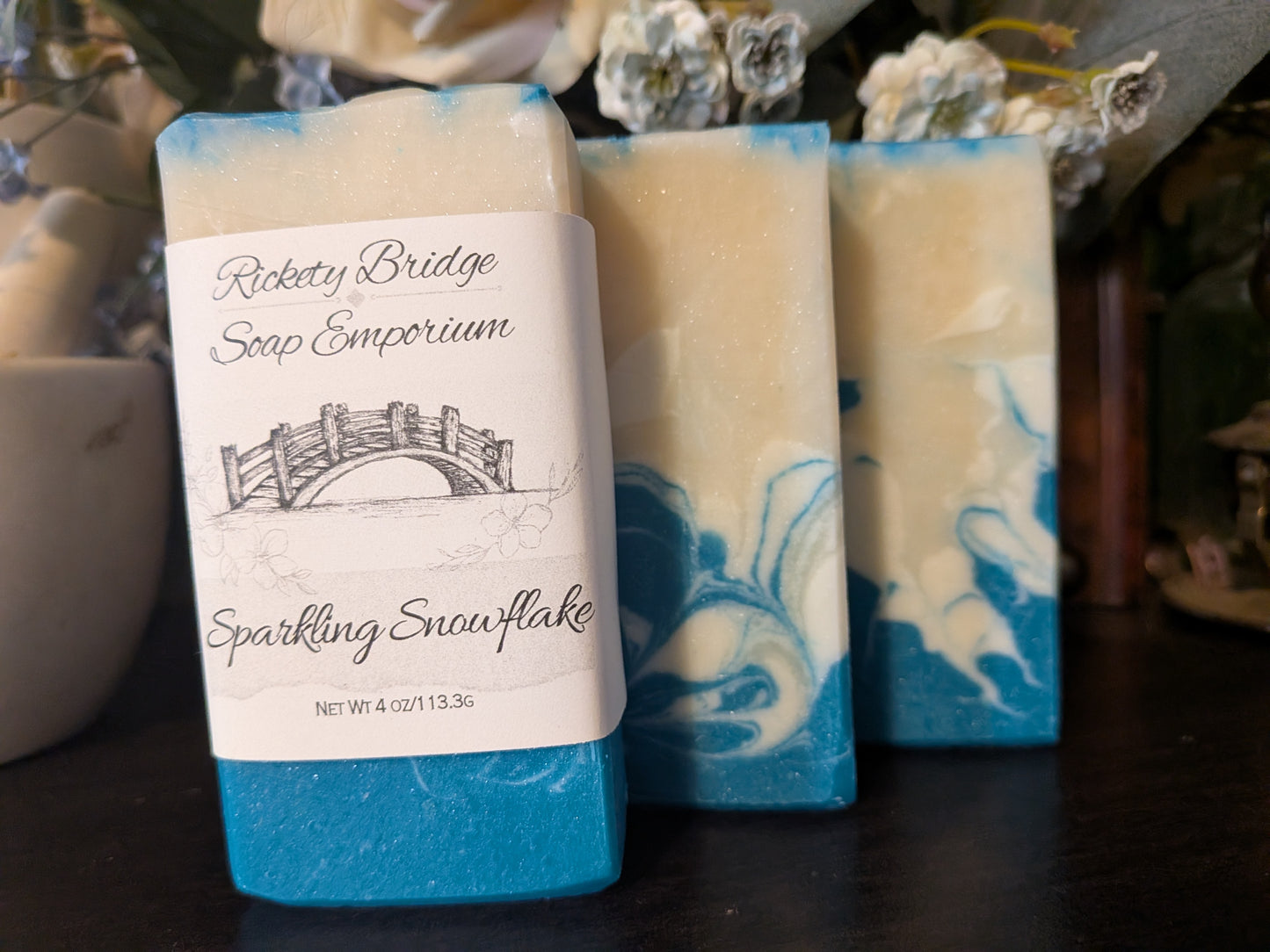 Sparkling Snowflake Handmade Tallow Soap