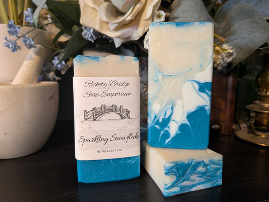Sparkling Snowflake Handmade Tallow Soap